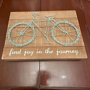 Primitives by Kathy string art box sign  Bicycle Art Boho Wall Art Biking NWT
